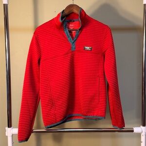 L.L. Bean Red Striped Men's Airlight Pullover
